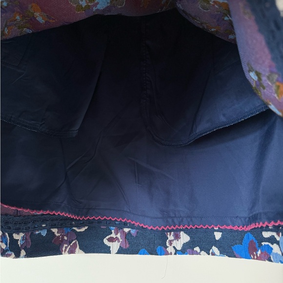 Anthropologie Maeve Women’s Blue Purple Printed Floral Jaccquard Mini Skirt - Picture 6 of 10